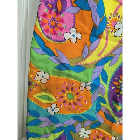 1960s Japanese Retro Mod Screen-Printed Shift Dress Bust 34 Small READ - Picture 11 of 16